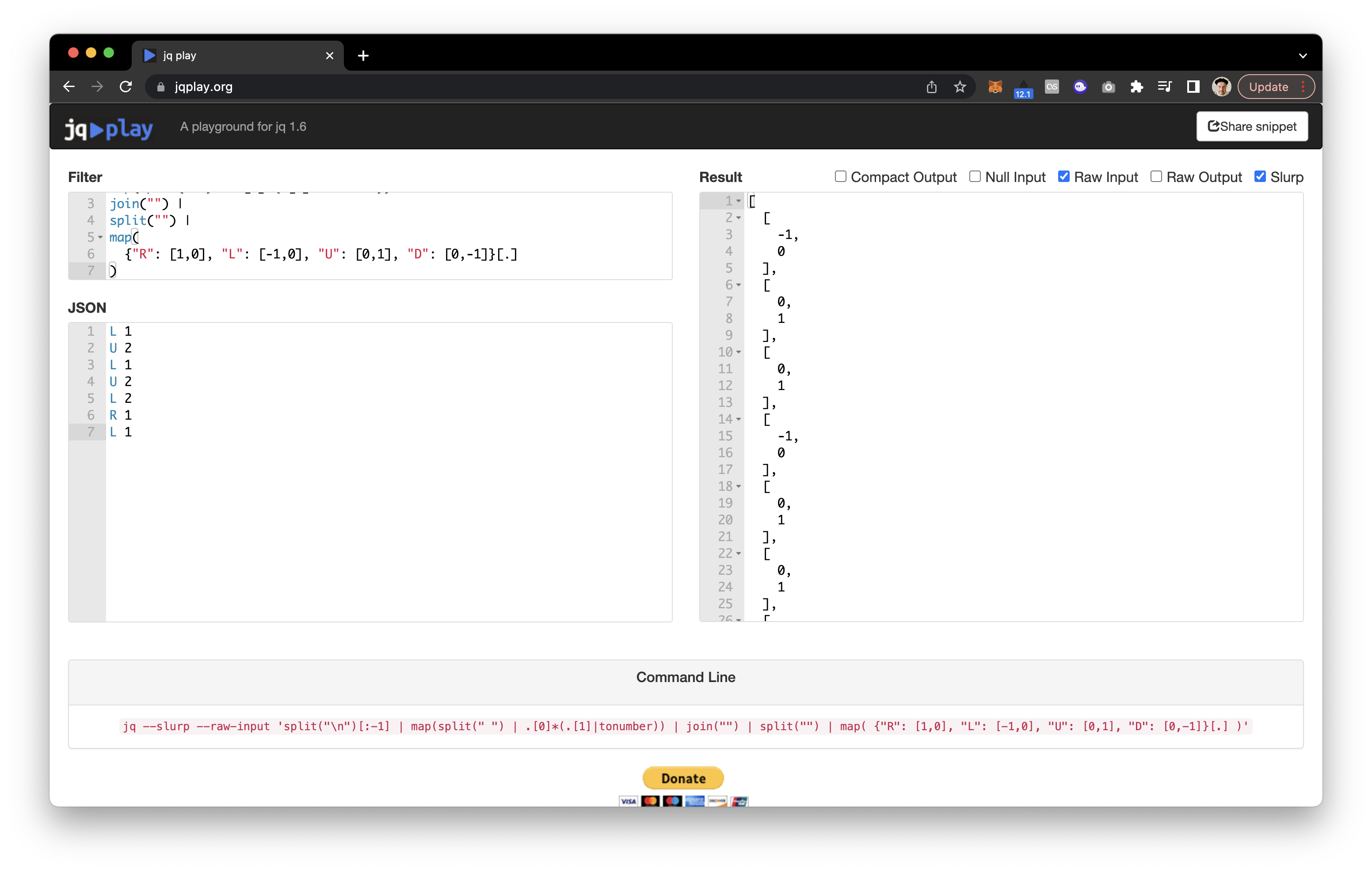 Day 9 debugging with jqplay.org